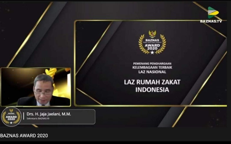  Baznas Award 2020, Rumah Zakat Raih Penghargaan Kelembagaan Terbaik