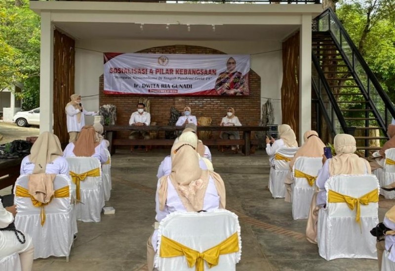  Dwita Ria Sosialisasikan 4 Pilar Kebangsaan, Ajak Masyarakat Disiplin Terapkan Protokol Kesehatan
