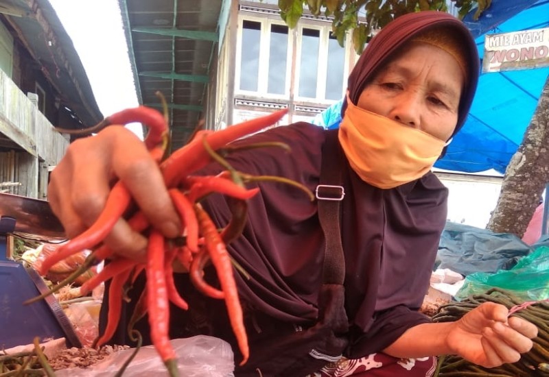  Harga Cabai di Pasar Desa Purajaya Kecamatan Kebuntebu Lampung Barat Rp80 Ribu per Kilogram