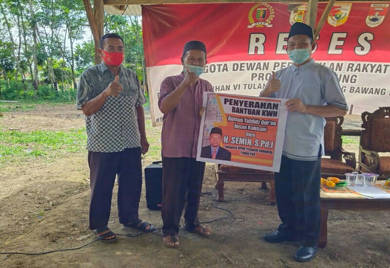  Reses di Tulangbawang, Anggota DPRD Lampung Semin Resmikan Pembangunan Rumah Tahfidz Quran Insani