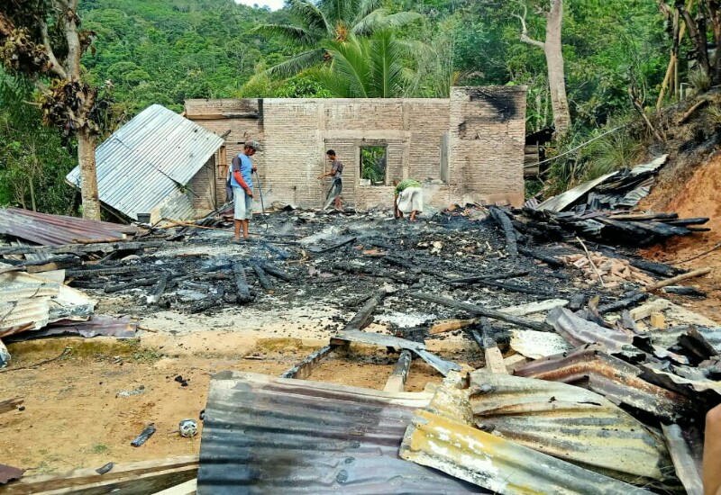 Rumah Sunaryo di Kelumbayan Tanggamus Musnah Terbakar, Kerugian Seratusan Juta Rupiah
