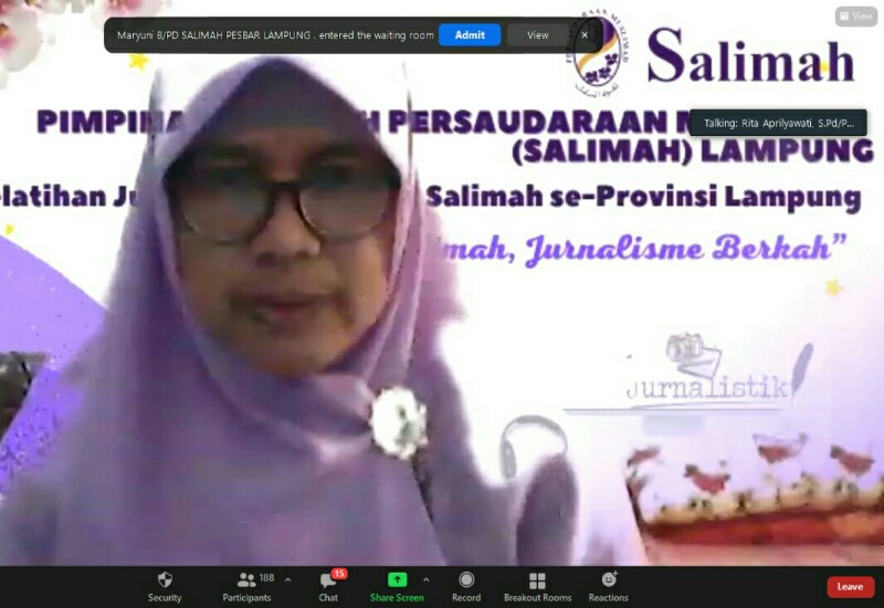  Pelatihan Jurnalistik Pengurus Salimah Se-Lampung, Banjir Pantun dari MC, Moderator Sampai Ketua PW