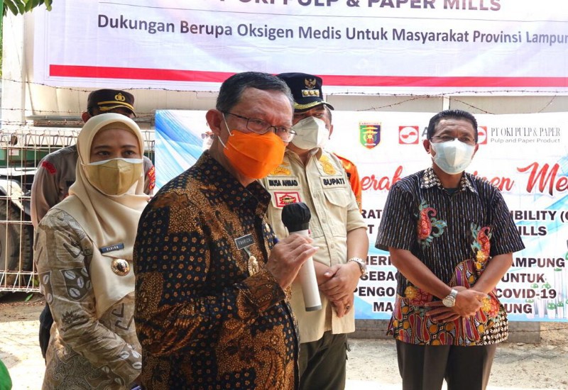 Pemprov Lampung Terima Bantuan Oksigen Cair dari Sinar Mas
