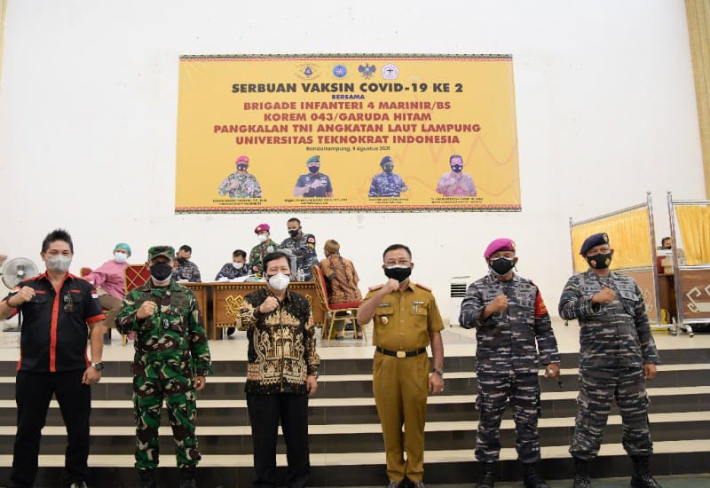  Vaksinasi Massal II di Universitas Terbaik I Se-Sumbagsel Teknokrat Sukses, Pemkot dan TNI Ucapkan Terima Kasih