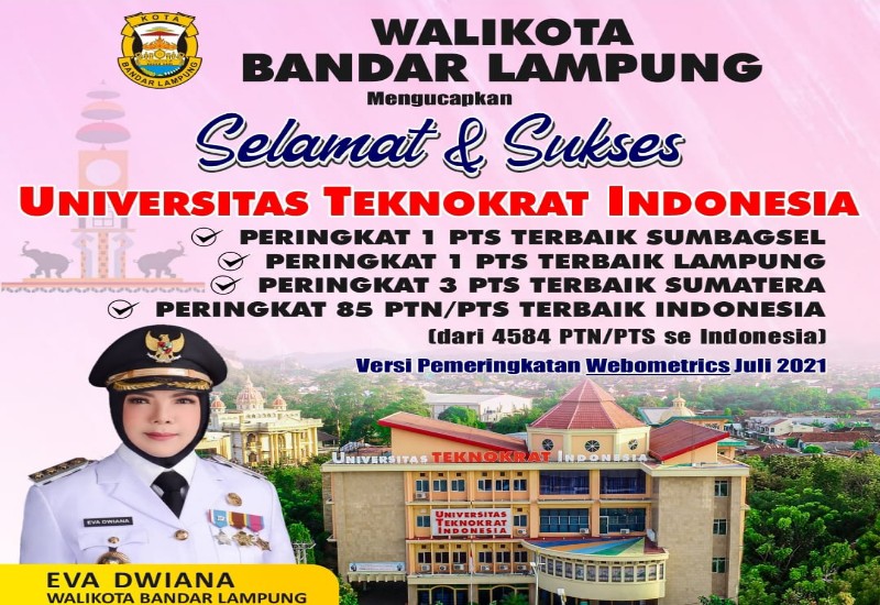  Wali Kota Bandar Lampung Eva Dwiana Beri Selamat Universitas Teknokrat Indonesia Terbaik I Se-Sumbagsel