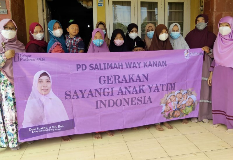  Salimah Way Kanan Santuni Yatim dan Beri Hadiah Pemenang Lomba Berkisah