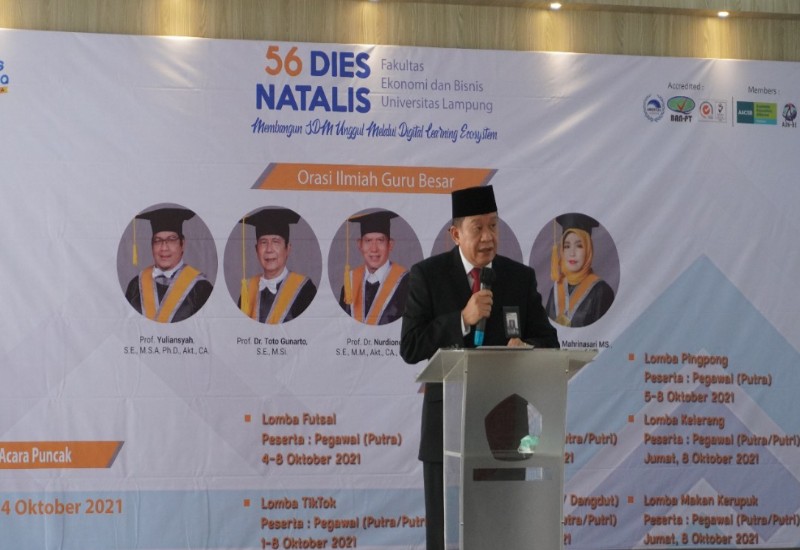  Dies Natalis Ke-56, Fakultas Ekonomi dan Bisnis Universitas Lampung Siap Menginternasional