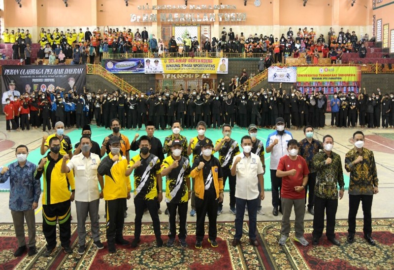  Pra-Popnas Cabang Pencak Silat Digelar di PTS Terbaik Sumatera Universitas Teknokrat Indonesia, Rektor Dr HM Nasrullah Yusuf Ajak Atlet Junjung Sportivitas