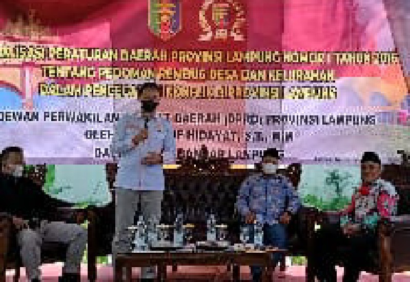  Anggota DPRD Lampung Syarif Hidayat Sosialisasi Perda Rembuk Desa