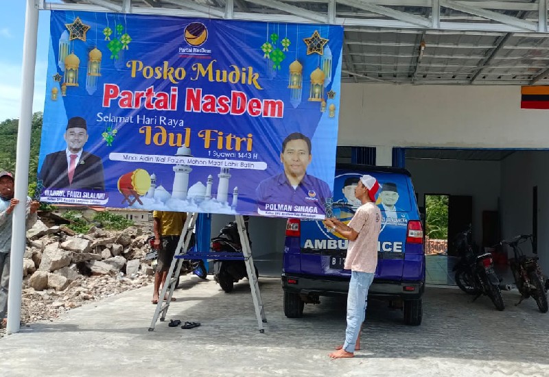 Partai Nasdem Lampung Selatan Pimpinan Wahrul Fauzi Silalahi Buka Posko Mudik di Km 4 Bakauheni