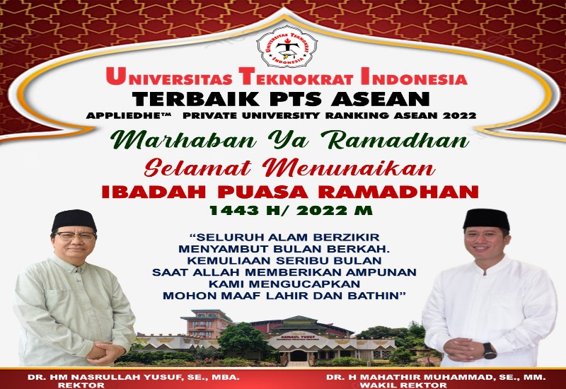  Rektor PTS Terbaik ASEAN Universitas Teknokrat Indonesia Dr HM Nasrullah Yusuf SE MBA Sampaikan Harapan untuk Ramadan Tahun Ini