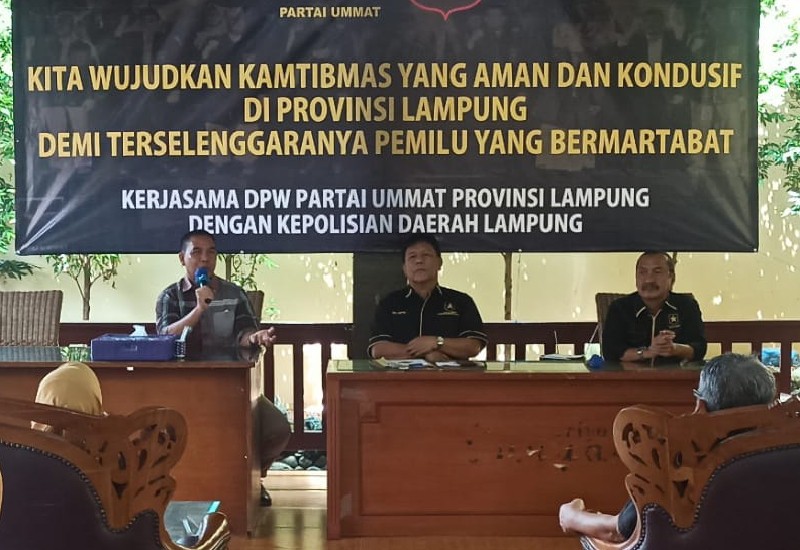  Partai Ummat Lampung Dukung Polda Jaga Situasi Kamtibmas Jelang Pemilu 2024