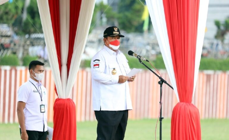  Gubernur Arinal Pimpin Apel Kesiapsiagaan Nasional dan Canangkan Pembagian 10 Juta Bendera Merah Putih
