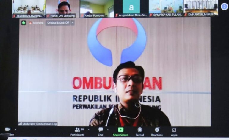  Pemprov Lampung Ikuti Sosialisasi Penilaian Penyelenggaraan Pelayanan Publik 2022
