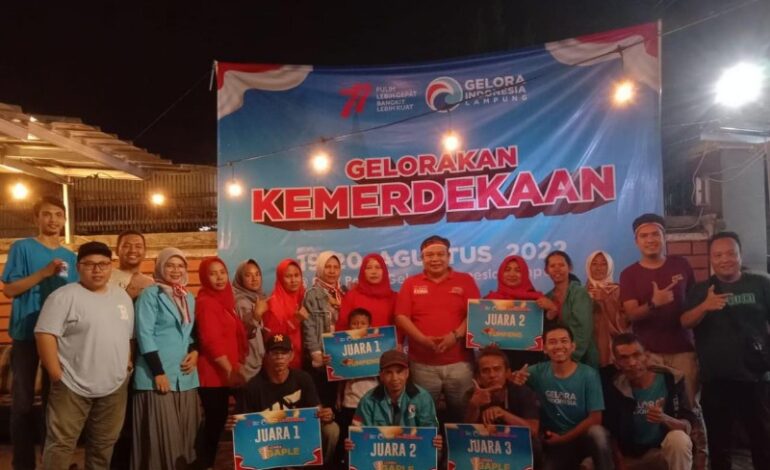  Semarakkan HUT Ke-77 RI, Partai Gelora Lampung Gelar Beragam Lomba, E-Sport Paling Digemari