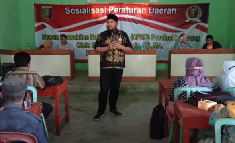  Anggota DPRD Lampung Ferdy Ferdian Azis Sosialisasi Perda Fasilitasi Pencegahan Penyalahgunaan Narkotika