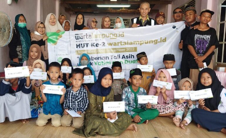  HUT Ke-2 Wartalampung.id, IZI Lampung Beri Santunan Yatim Kelurahan Tanjungagung