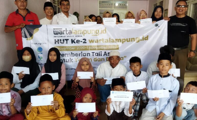  HUT Ke-2 Wartalampung.id, Salimah Lampung Partisipasi Santuni Yatim