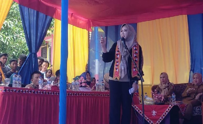  Bupati Tanggamus Dewi Handajani Resmikan Listrik Desa Pekon Karangbrak Pematangsawa