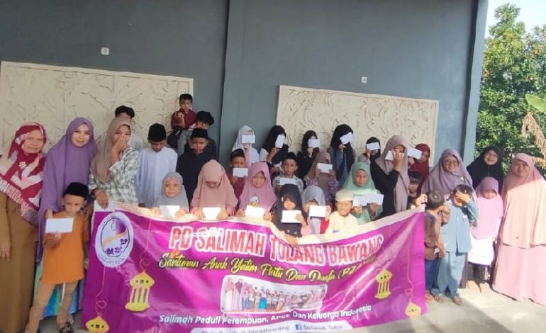  Salimah Tulangbawang Santuni 33 Anak Yatim, Per Orang Terima Rp200 Ribu