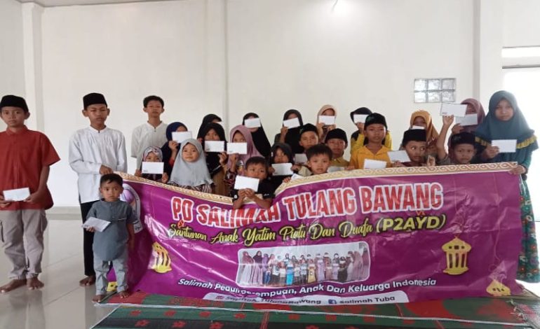  Salimah Tulangbawang Santuni 37 Yatim, Tiap Anak Terima Rp100 Ribu