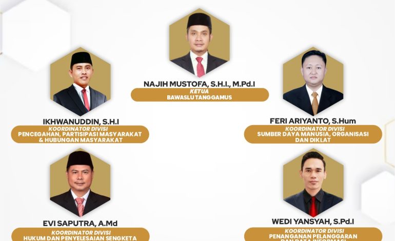  Najih Mustofa Terpilih Ketua Bawaslu Tanggamus 2023-2028, Ini Susunan Lengkapnya