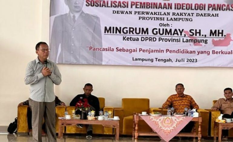  Ketua DPRD Lampung Mingrum Gumay Sosialisasi Ideologi Pancasila di Seputih Agung