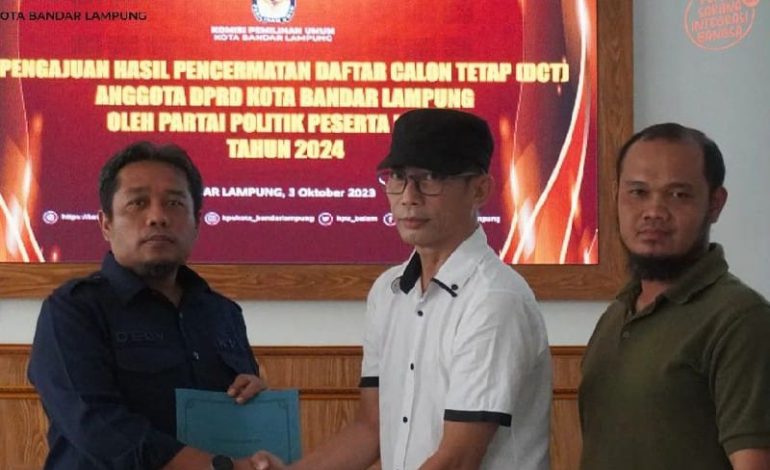  KPU Bandar Lampung Nyatakan Berkas Partai Garuda Lengkap dan Diterima