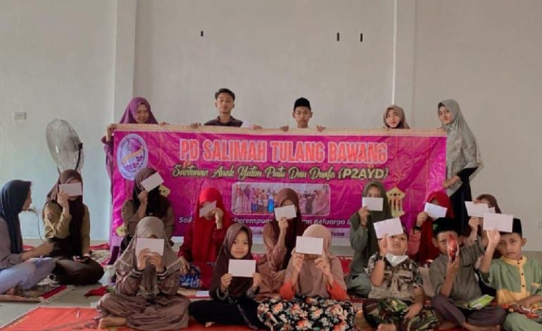  Salimah Tulangbawang Santuni 23 Yatim Piatu dan Duafa, Per Orang Terima Rp150 Ribu
