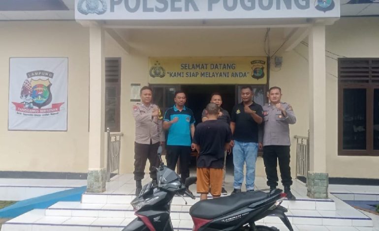  Polsek Pugung Tangkap Pencuri Motor, Pelaku Beraksi Saat Korban Salat Magrib