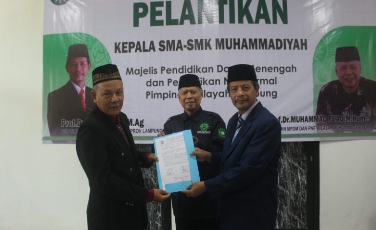  Zaharudin Jadi Kepala SMK Muhammadiyah Pringsewu, Sudarman Pesan Majukan Persyarikatan