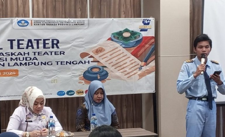  Bengkel Teater Inisiasi Kantor Bahasa Provinsi Lampung Disambut Antusias Pelajar di Lamteng
