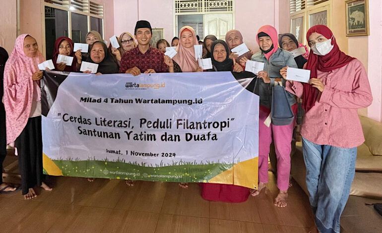  Milad Ke-4 Wartalampung.id Berbagi Tali Asih, Salurkan Donasi Universitas Teknokrat Indonesia