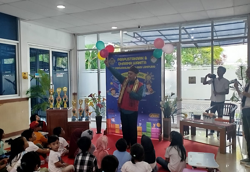  Pendongeng Jarwo Songha Tampil Family Gathering BPK Lampung, Anak-Anak Diedukasi Antiperundungan