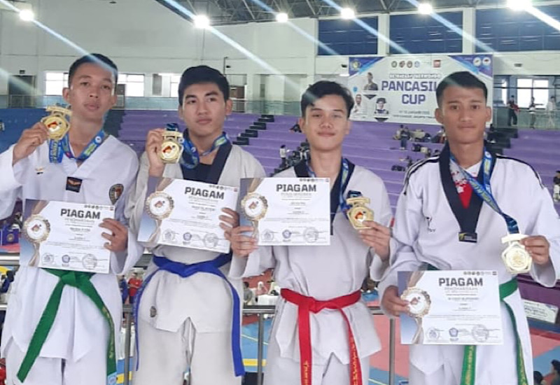  Taekwondoin Universitas Teknokrat Indonesia Borong Juara Kejurnas Piala Pancasila