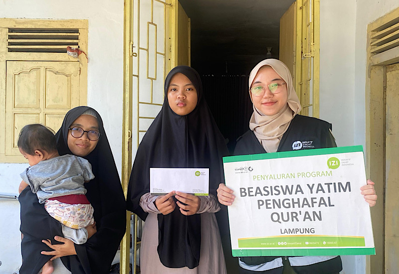  IZI Lampung Salurkan Beasiswa Yatim, Sukseskan Cita-Cita Sofi, Fathia, Arda, dan Fahri Jadi Penghafal Alquran