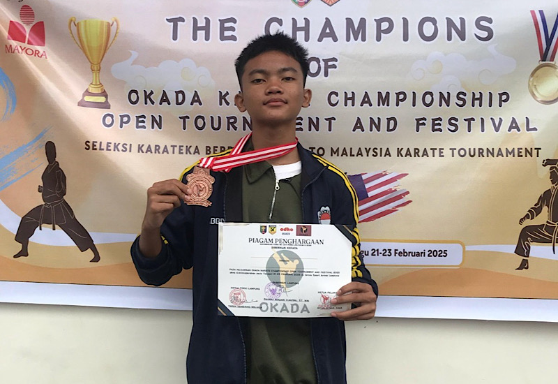  Al Fazri Abbiyu Siswa SMPIT Daarul ‘Ilmi Raih Perunggu Okada Karate Championship 2025
