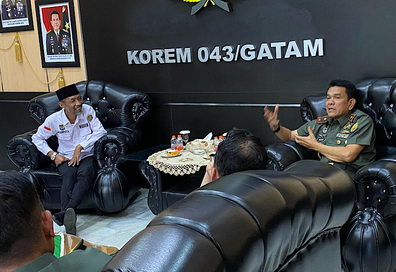  Silaturahmi ke Danrem 043 Garuda Hitam, Abdul Hakim Apresiasi Peran TNI Jaga Lampung Lumbung Pangan Nasional