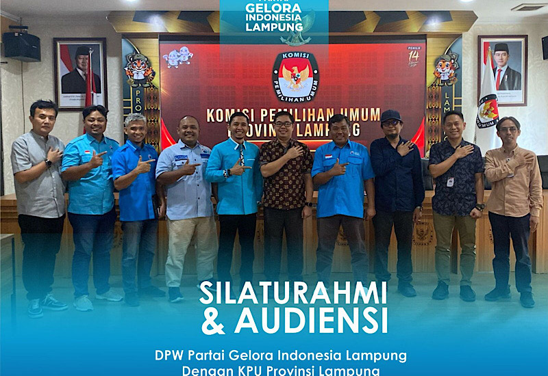  Pengurus Baru Partai Gelora Lampung Silaturahmi ke KPU, Erwan Bustami Kasih Apresiasi