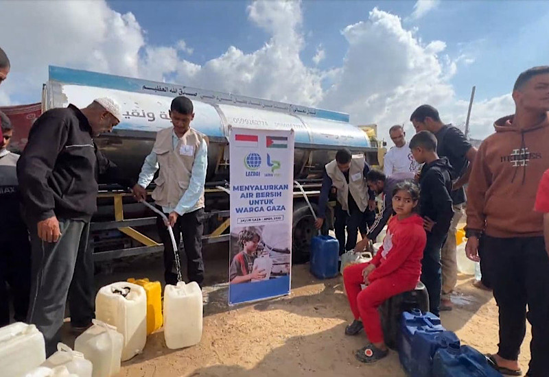  Bantuan Warga Lampung lewat LAZDAI Peduli Sampai ke Gaza, Air Bersih Dinikmati 4.000-an Pengungsi