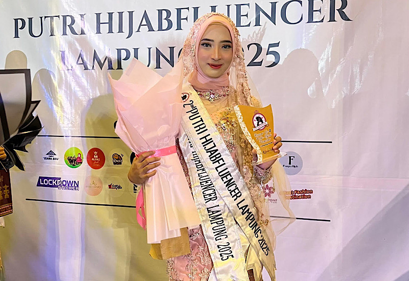  Duta Teknokrat Juara III Putri Hijabfluencer Lampung 2025 Arsya Fidella Adani, Senyum Itu Jadi Kesan Pertama