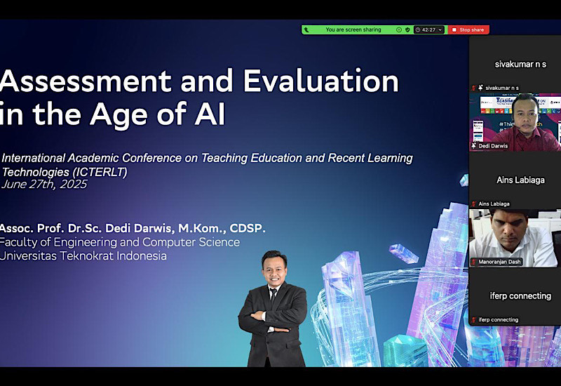  Angkat Topik AI, Dosen Universitas Teknokrat Indonesia Dedi Darwis Keynote Speaker Seminar Internasional ICTERLT 2025