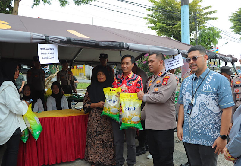Siapkan Dua Ton Beras, Polres Tanggamus dan Bulog Gelar Gerakan Pangan Murah