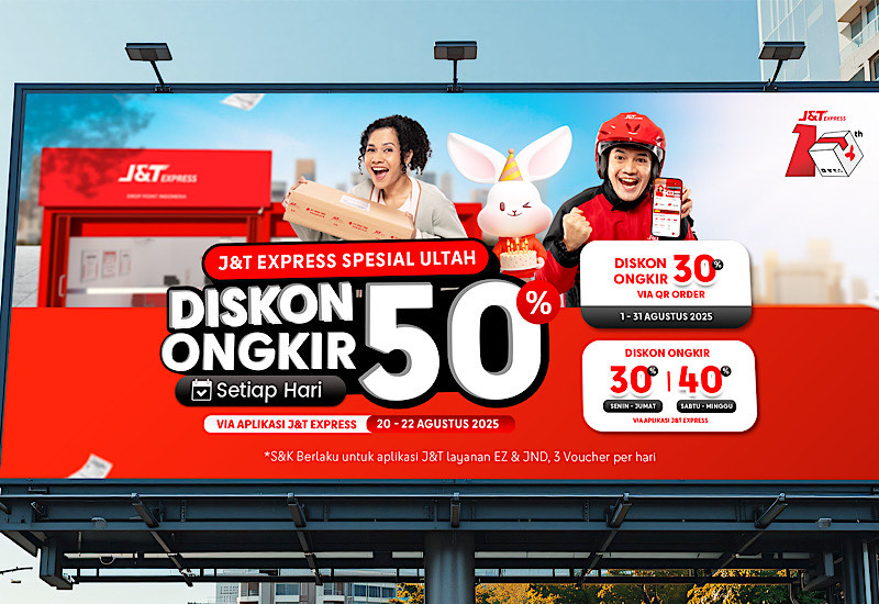  HUT Ke-10, J&T Express Rayakan dengan Traktiran Ongkir Hingga 50%