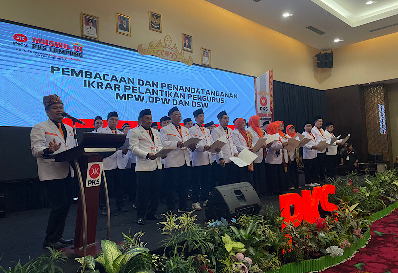  Pengurus DPTW PKS Lampung Dikukuhkan, Gubernur Mirza Hadir