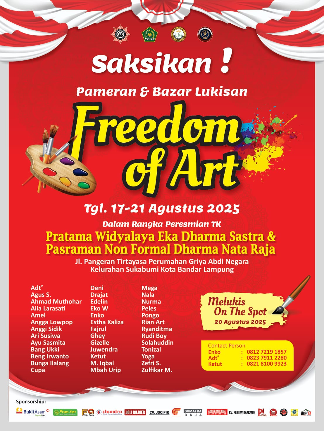  Saksikan Pameran dan Bazar Lukisan ‘Freedom of Art’ 17-21 Agustus 2025