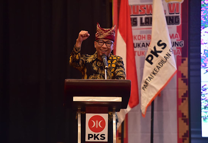  Sambutan Pengukuhan DPTW PKS Lampung, Gubernur Mirza Akui Dua Guru Ngajinya Kader PKS