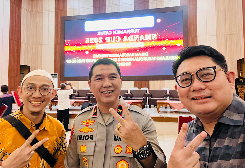  Meizano dan Junial Dampingi Wakapolda Brigjen Pol Ahmad Ramadhan Cek Kesiapan Turnamen Catur HUT Ke-60 SMAN 2 Bandar Lampung