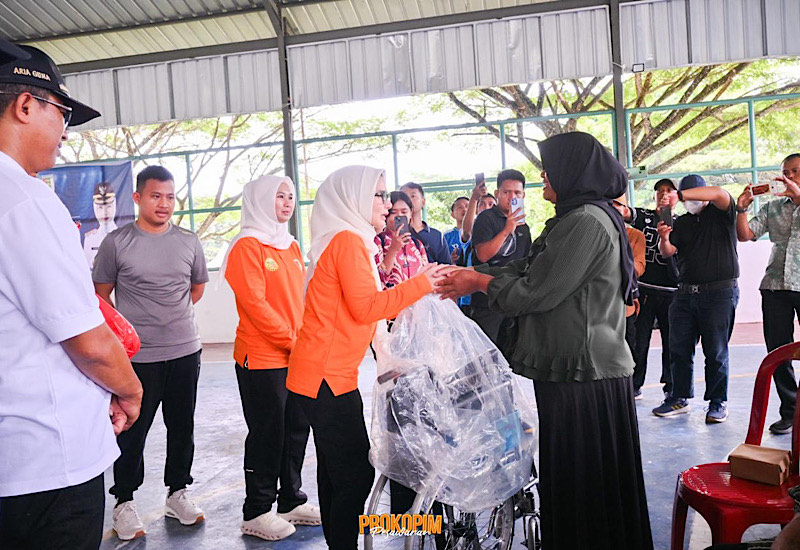 Bupati Pesawaran Nanda Indira Serahkan Bantuan Kursi Roda