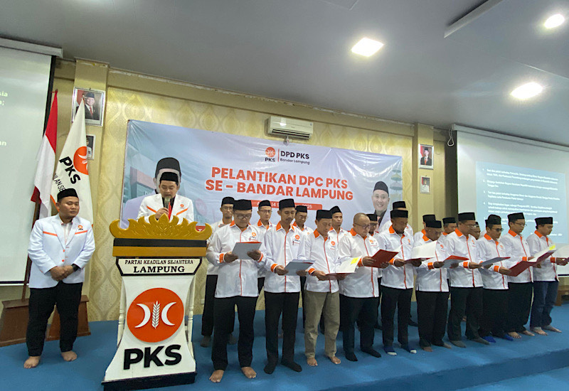  20 DPC Se-Bandar Lampung Dilantik, Agus Widodo Sebut 3 Hal yang Bikin PKS Eksis